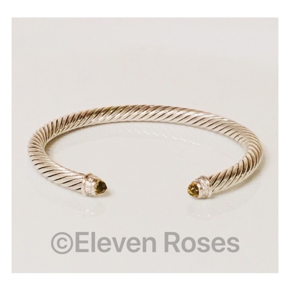 David Yurman Jewelry - David Yurman Lemon Citrine & Diamond Cable Cuff